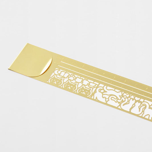 Hand-painted cat-themed ruler